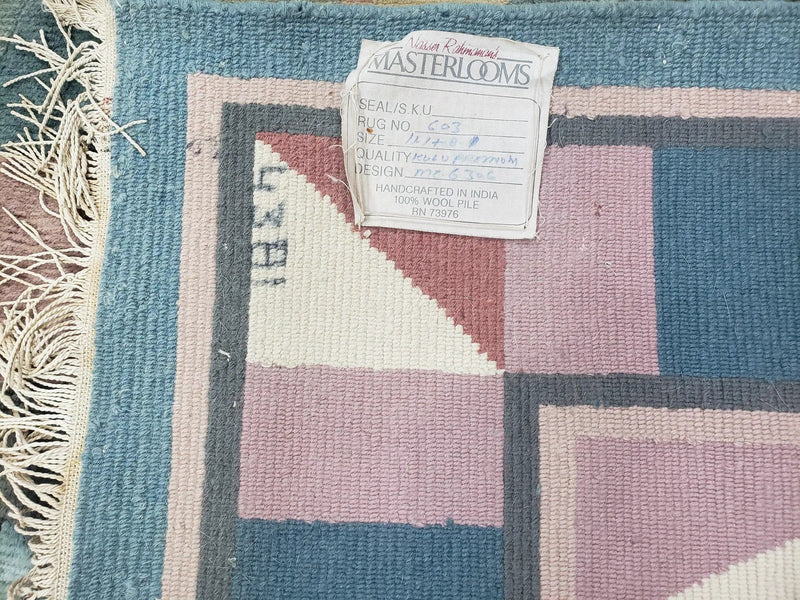 Contemporary Indian Nepalese Area Rug 8x11, Wool Hand-Knotted Modern Multicolor Nepali Abstract Carpet 8 x 11 Soft Playroom Nursery Room Rug by Jewel Rugs