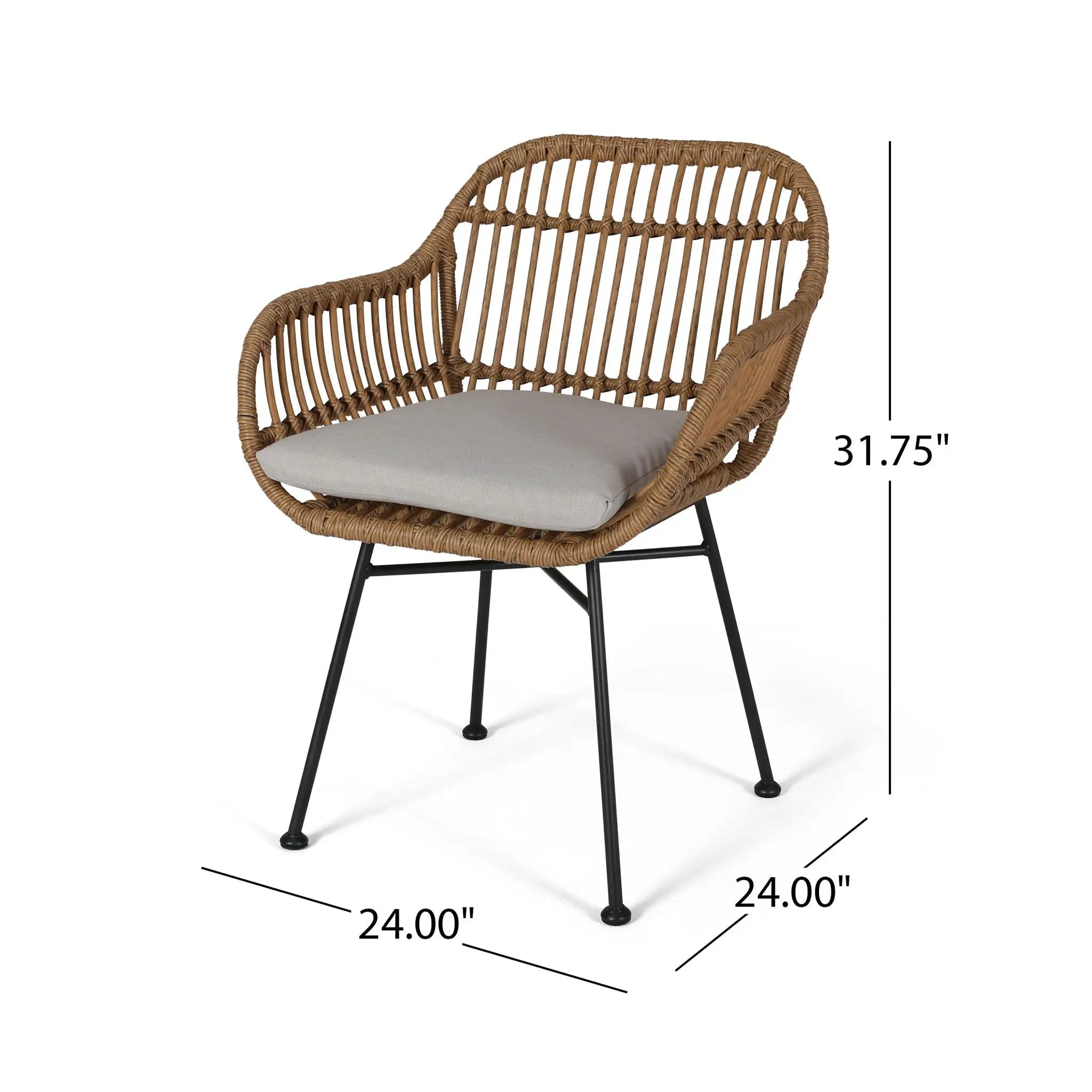 Outdoor Rattan Accent Chair With Metal Legs by HouseOfZazla