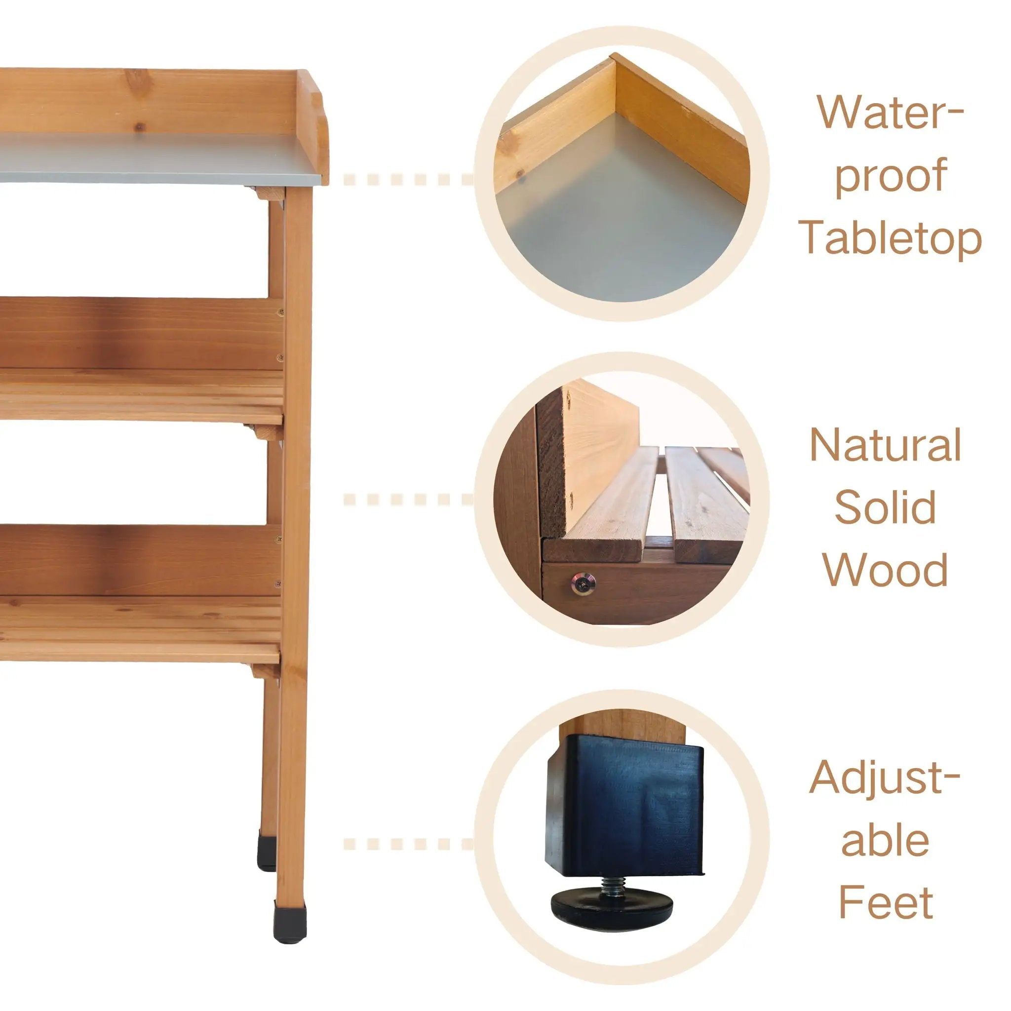 Outdoor Potting Table, 3 Tier Workbench by HouseOfZazla