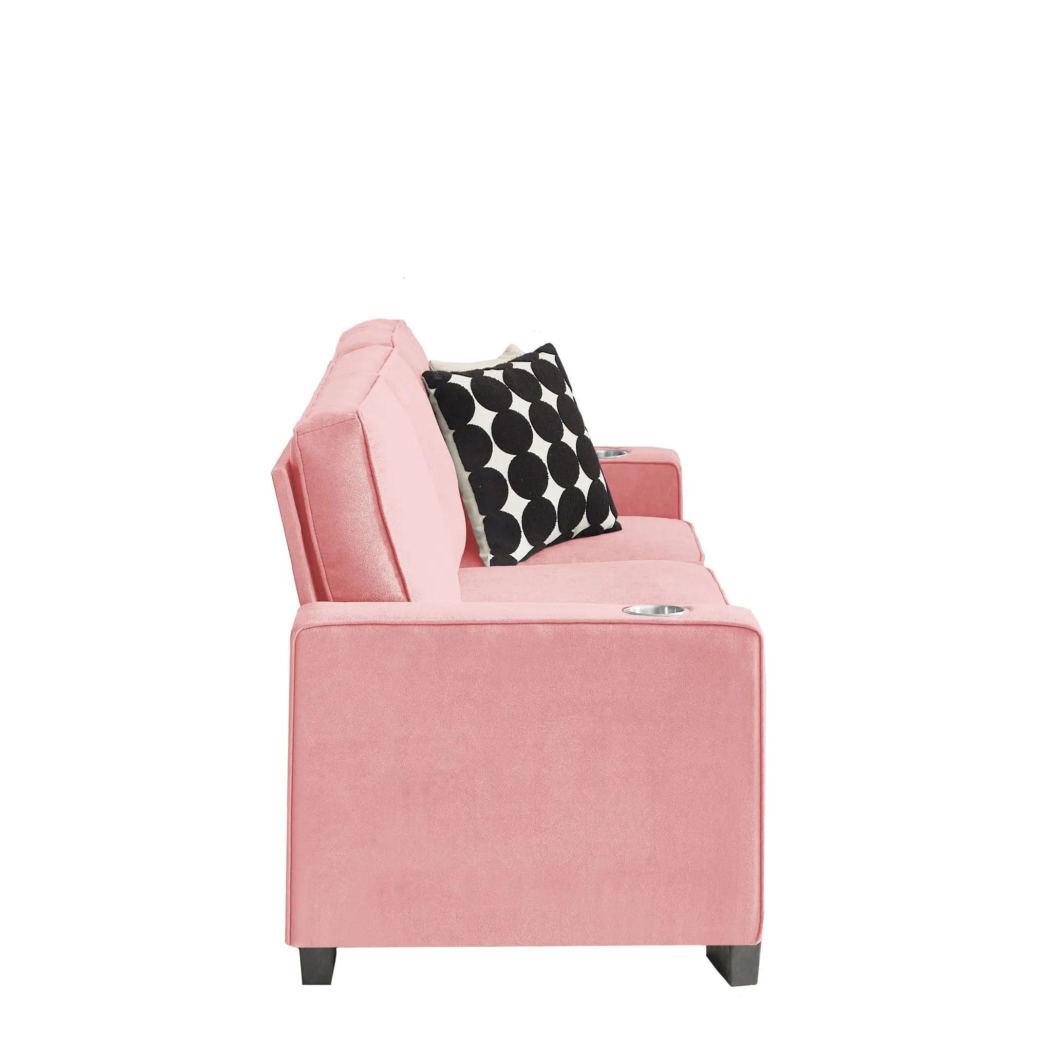 Modern Snowfleece Fabric 3 Seater Sofa With Cup Holder by HouseOfZazla