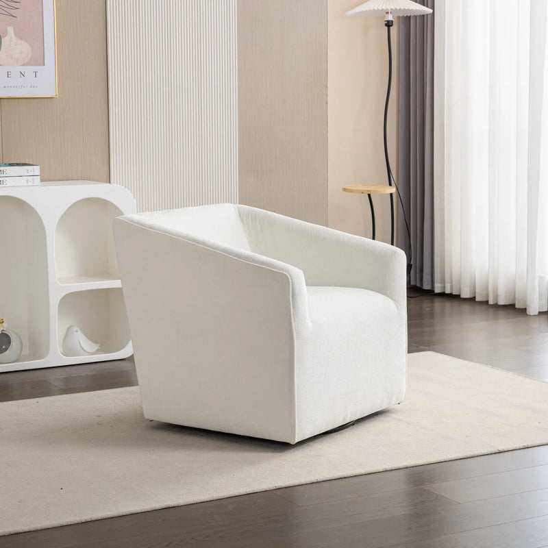 Nice Modern Upholstered Barrel Armchair, 360° Swivel by HouseOfZazla