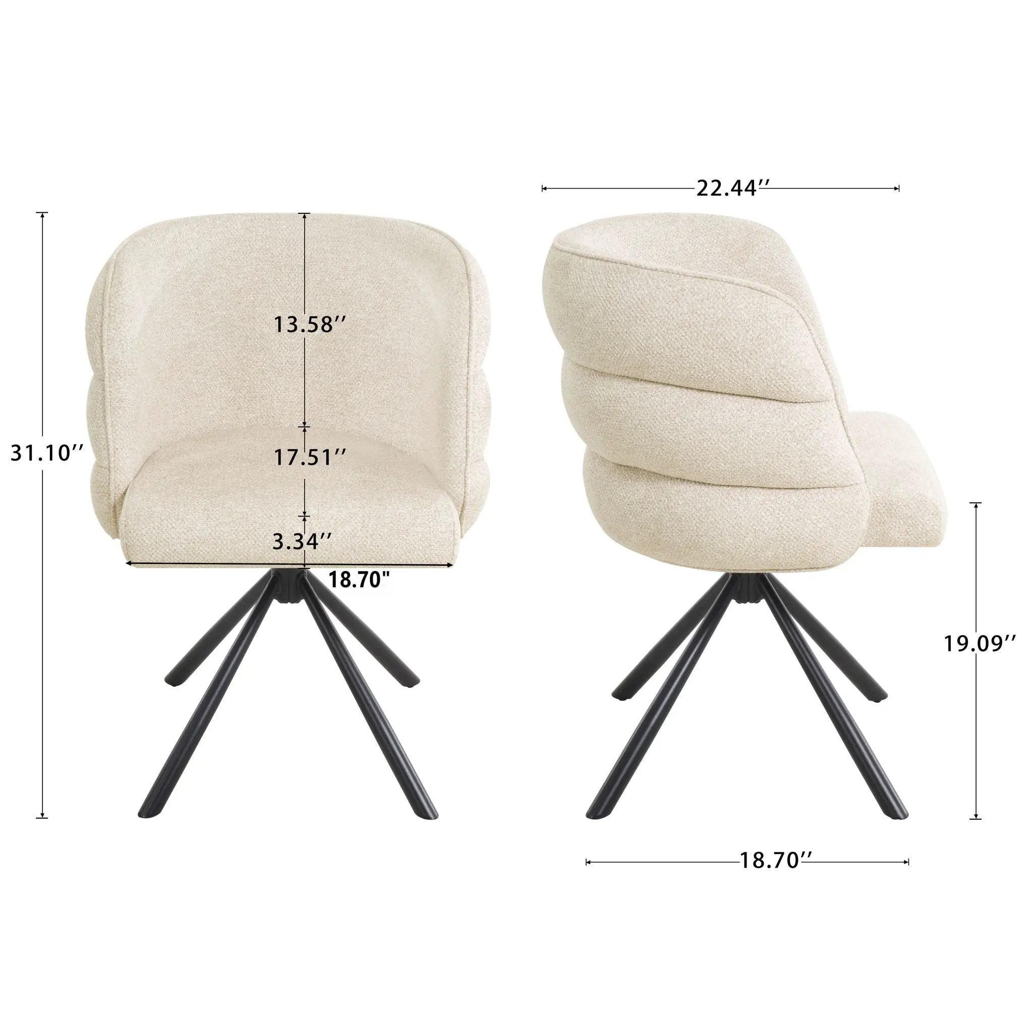 270 Degree Swivel Upholstered Desk Chairs (Set of 2) by Unique Piece Furniture