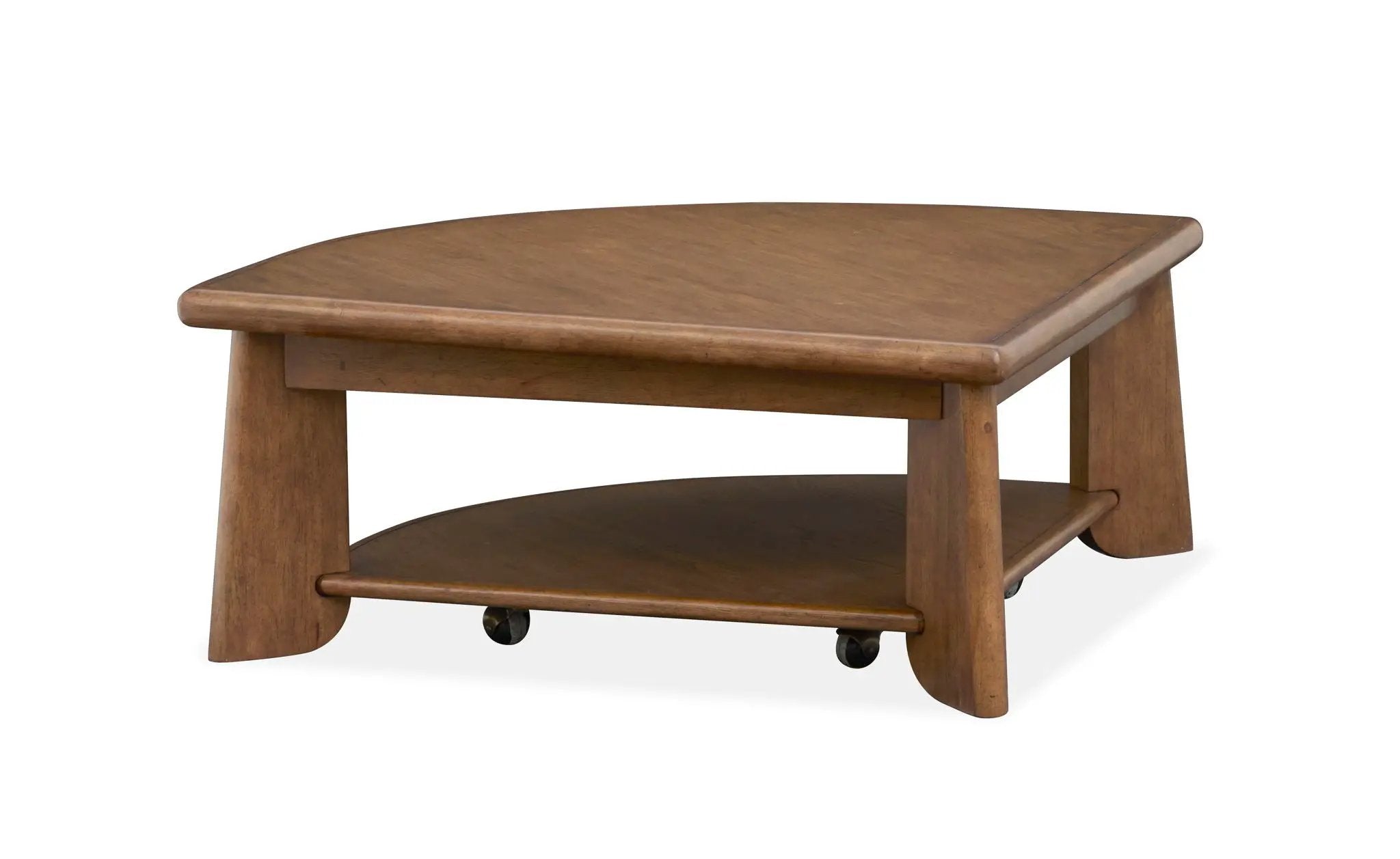 Tanner - Pie Shaped Lift Top Cocktail Table With Casters - Tawny Brown by Unique Piece Furniture