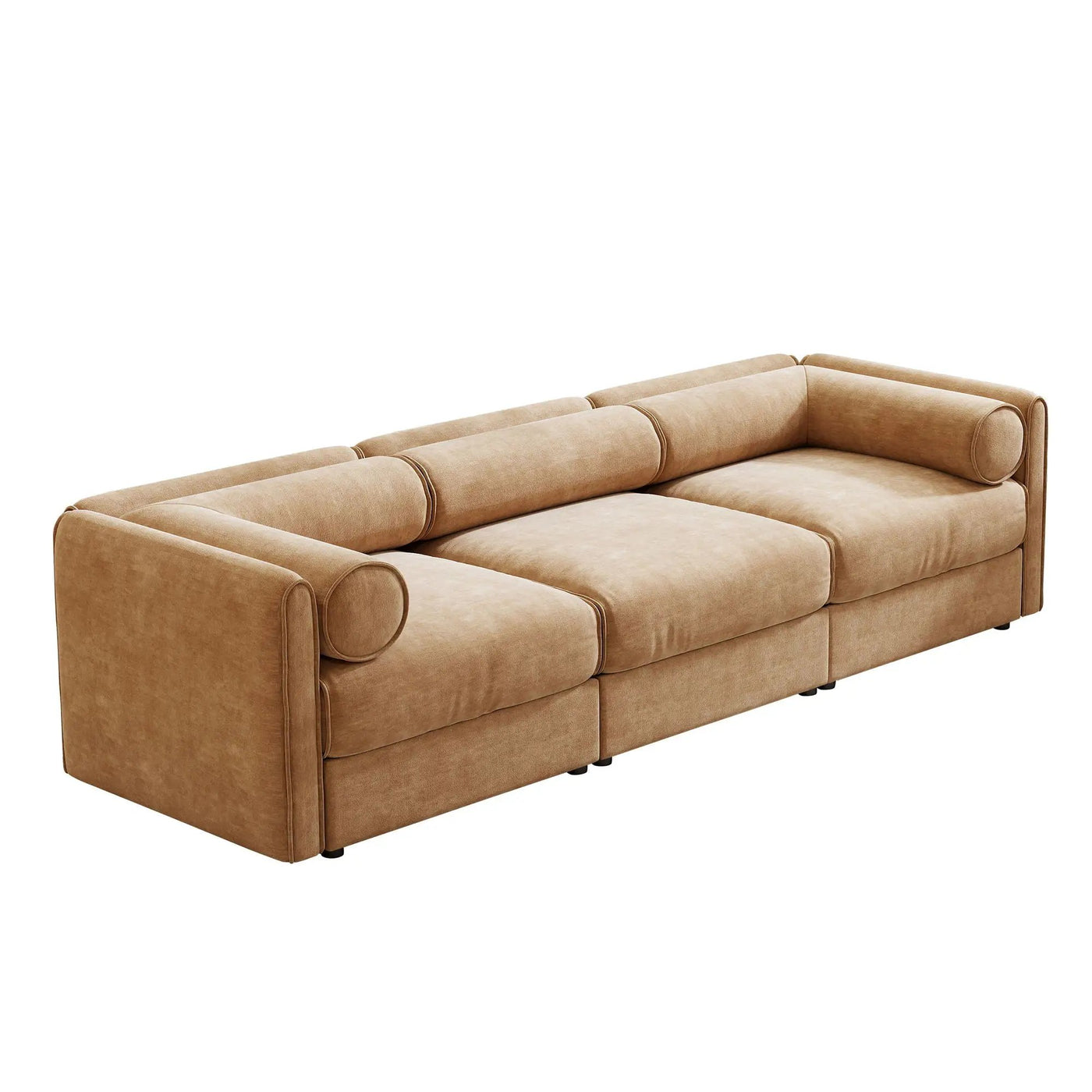 Stylish Sofa With Storage Seat And Cylindrical Backrest by Unique Piece Furniture