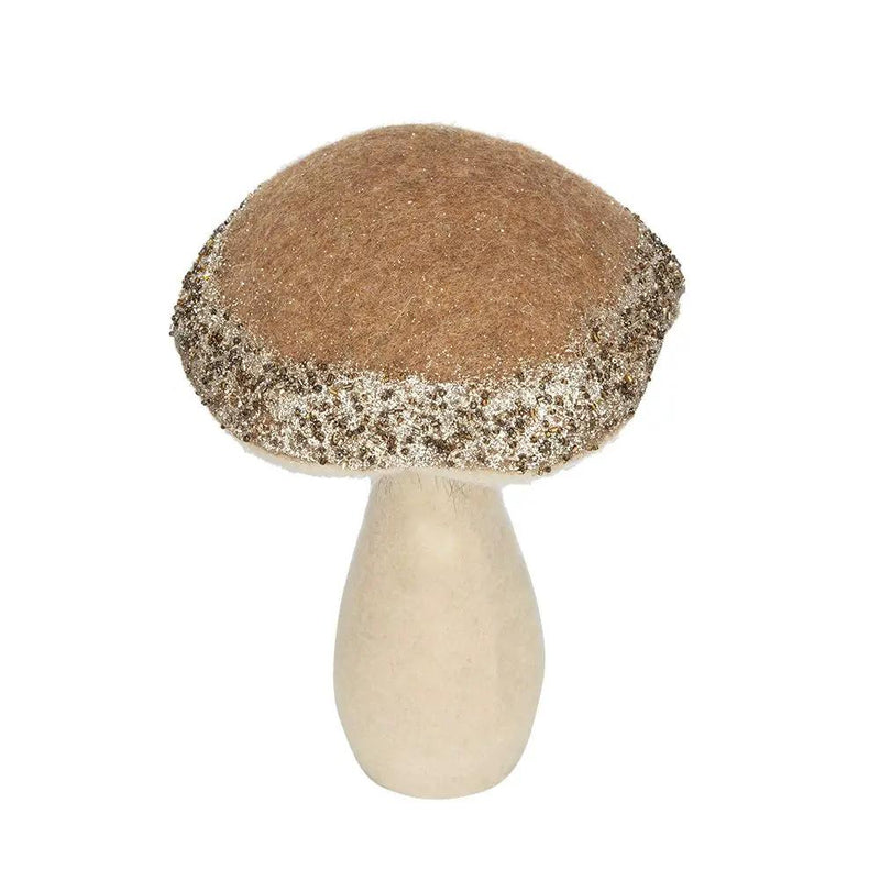 Mushroom Holiday Ornament, For Harvest Festival Fall Festival & Thanksgiving Table Decorations (Set of 2) - Beige / Light Brown by Unique Piece Furniture