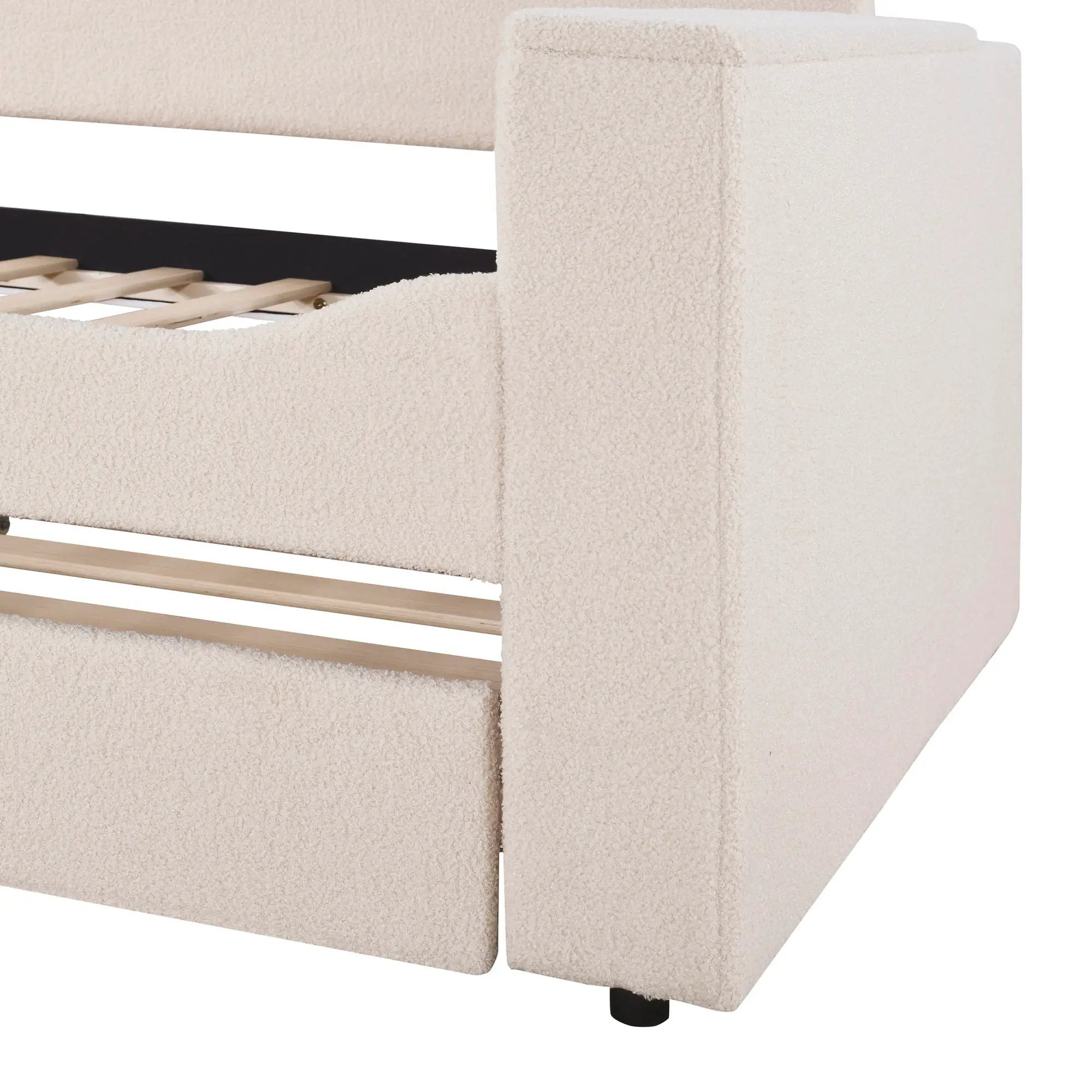 Upholstered Daybed With Storage Armrests, Trundle And Latest Integrated tooth Audio System by HouseOfZazla