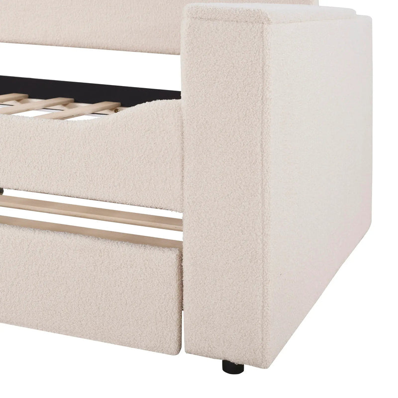 Upholstered Daybed With Storage Armrests, Trundle And Latest Integrated tooth Audio System by HouseOfZazla