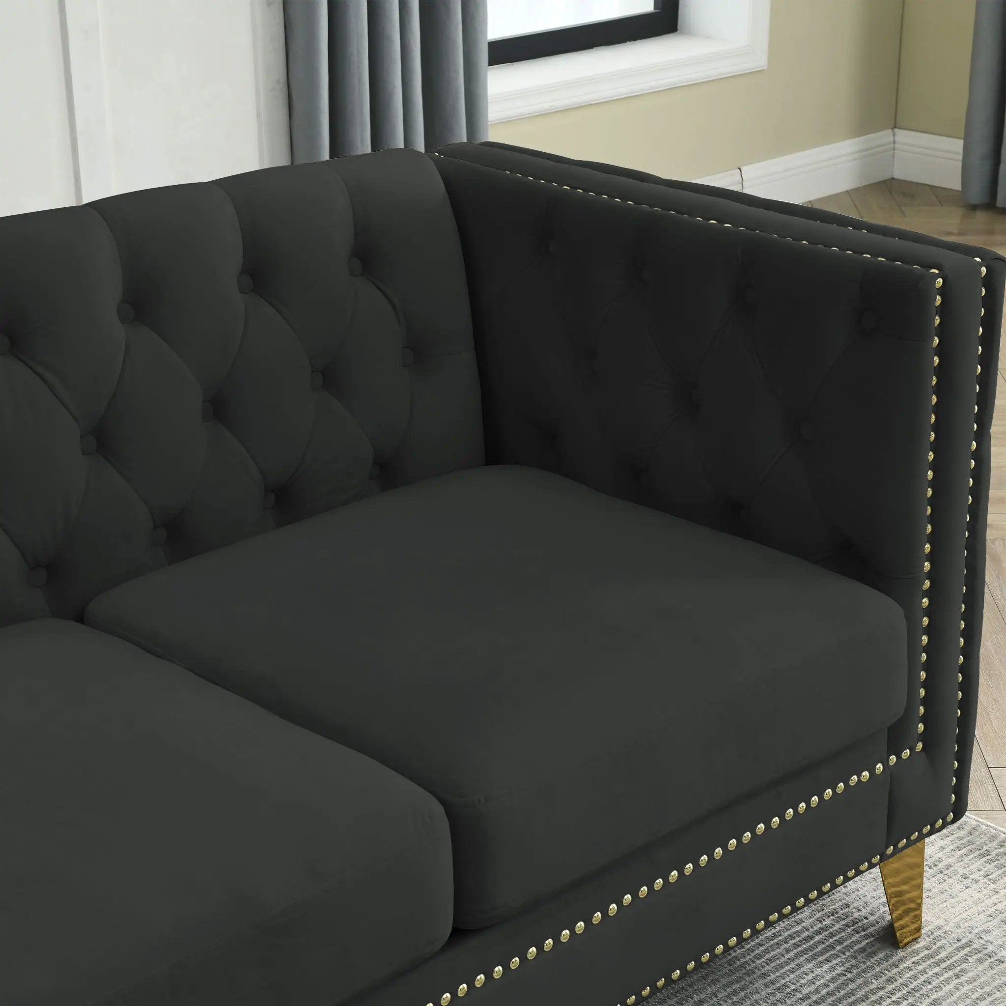 Modern Sofa With Button Tufting, Upholstered Couch For Living Room by HouseOfZazla