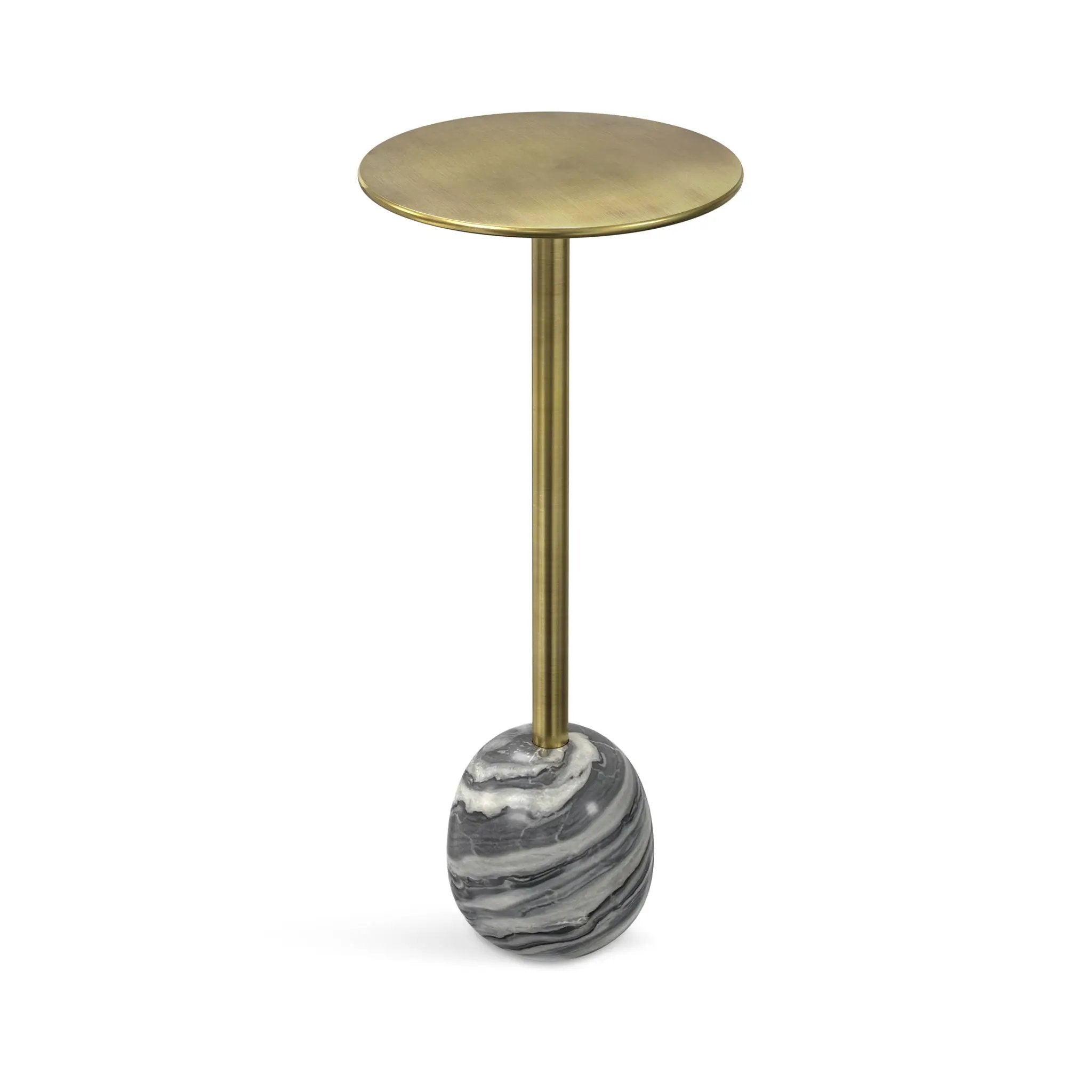 Melene - Side Table - Gray / Gold by HouseOfZazla