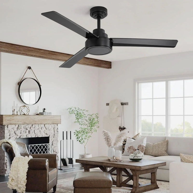 Ceiling Fan Without Light, 3 Blades Farmhouse Ceiling Fan With Remote Control 6-Speed Reversible Dc Motor For Living Room, Bedroom, Kitche by Unique Piece Furniture