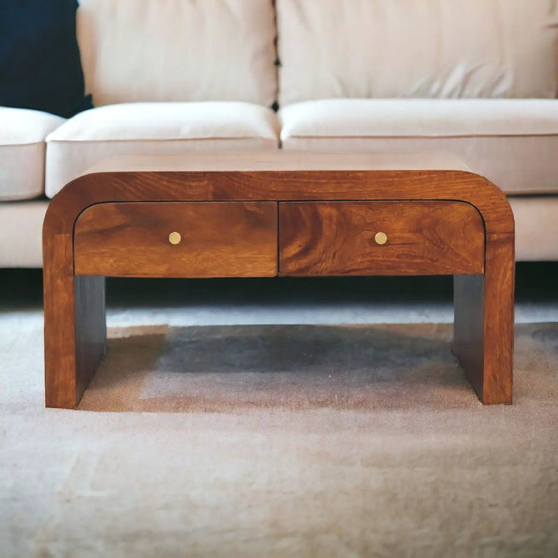 Darcy - Coffee Table, 2 Drawer - Chestnut by HouseOfZazla