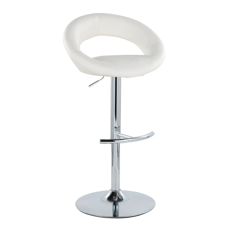 Posh - Contemporary Adjustable Barstool With Swivel With Rounded T Footrest (Set of 2) by HouseOfZazla