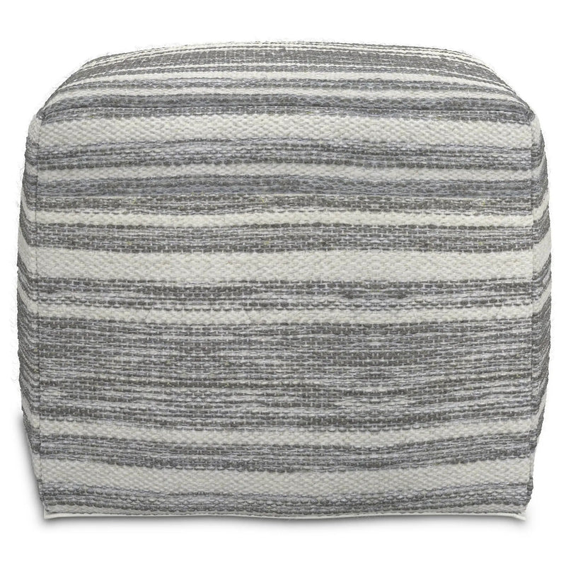 Carina - Square Woven Pouf - Black White by HouseOfZazla