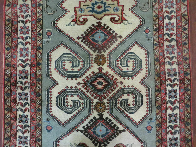 4' X 7' Vintage Handmade Knotted Rug India Caucasian Wool Soft Green Organic by Jewel Rugs