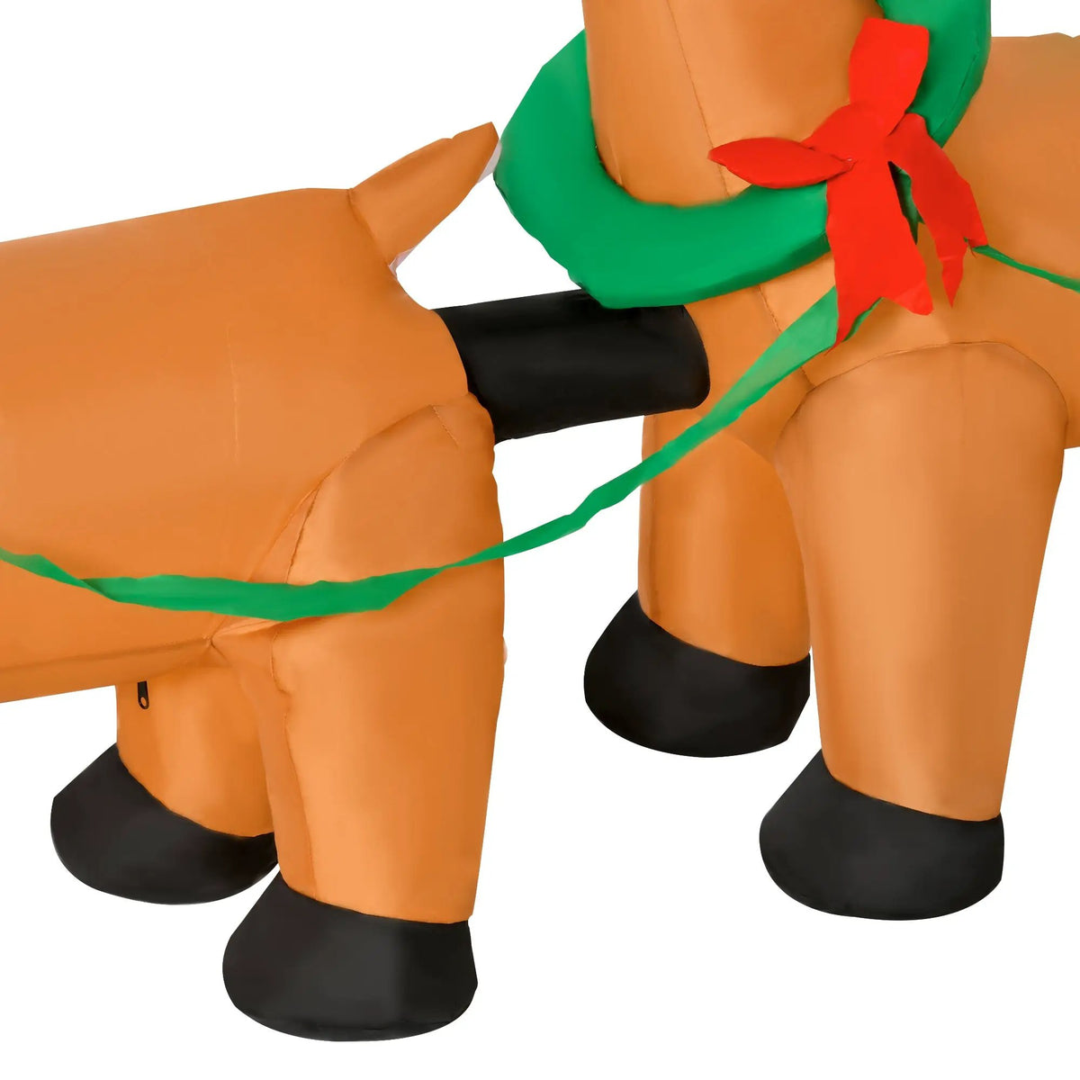 HOMCOM 8ft Long Christmas Inflatable Santa Claus with Sleigh and Reindeer by HouseOfZazla