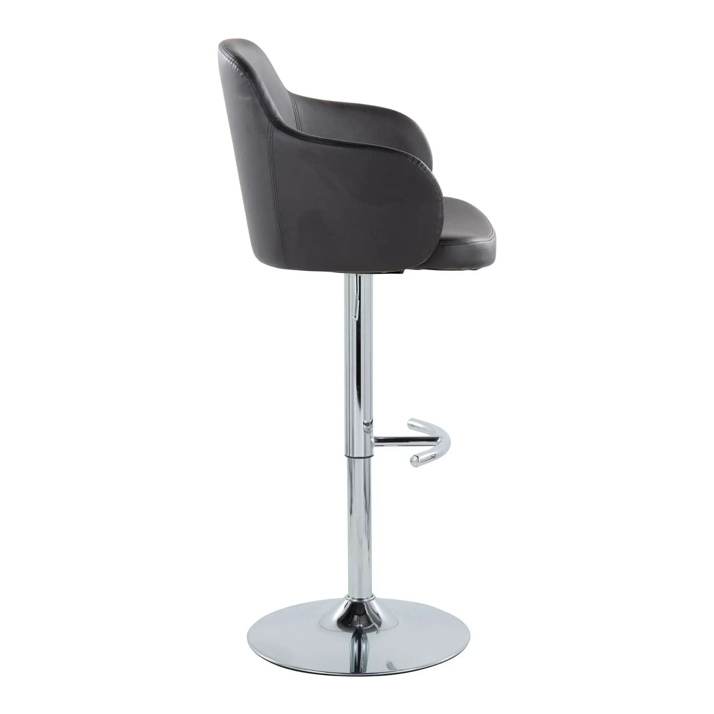 Boyne - Contemporary Adjustable Barstool With Swivel & Rounded T Footrest (Set of 2) by HouseOfZazla