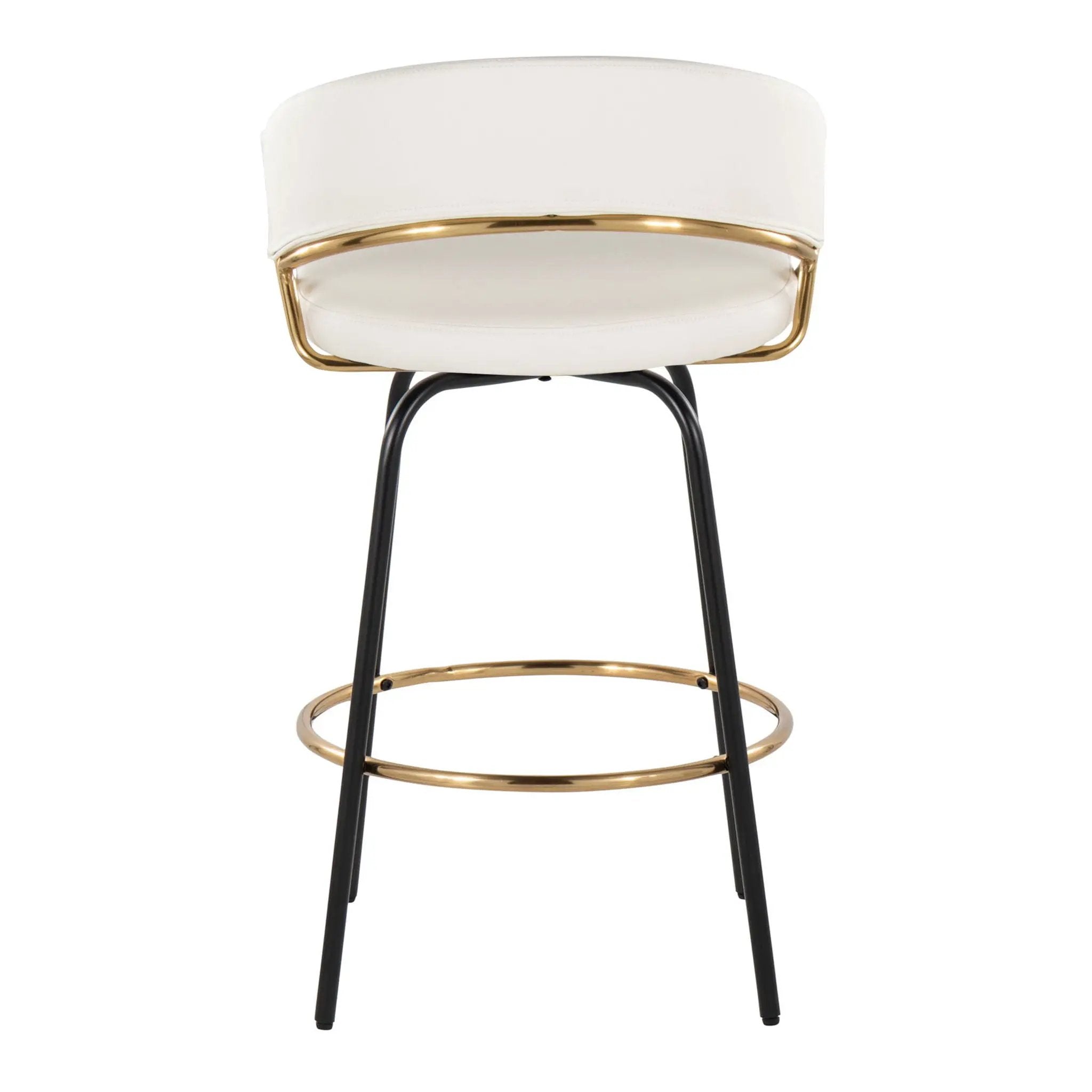 Jie - Fixed Height Contemporary Counter Stool With Swivel Round Footrest (Set of 2) by Unique Piece Furniture