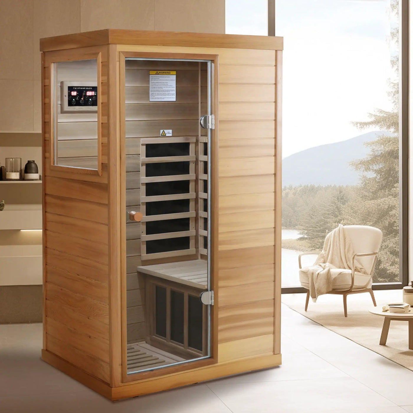Hemlock Mini 1 Person Far Infrared Door Indoor Sauna Room by HouseOfZazla