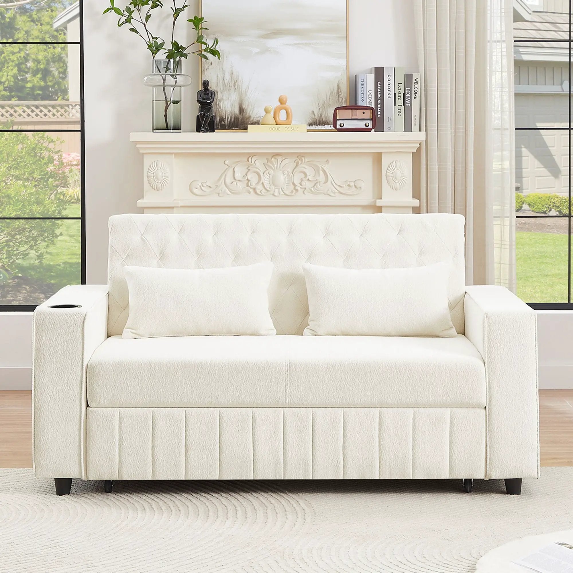 Pull-Out Sofa Bed Convertible Couch With Adjustable Backrest For Living Room by HouseOfZazla