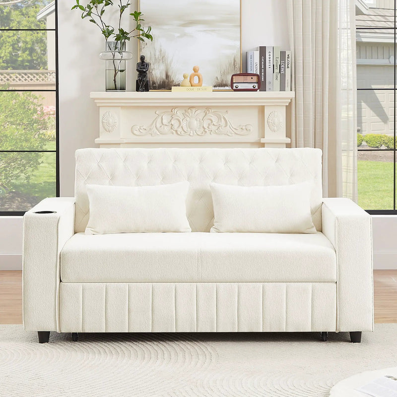 Pull-Out Sofa Bed Convertible Couch With Adjustable Backrest For Living Room by HouseOfZazla