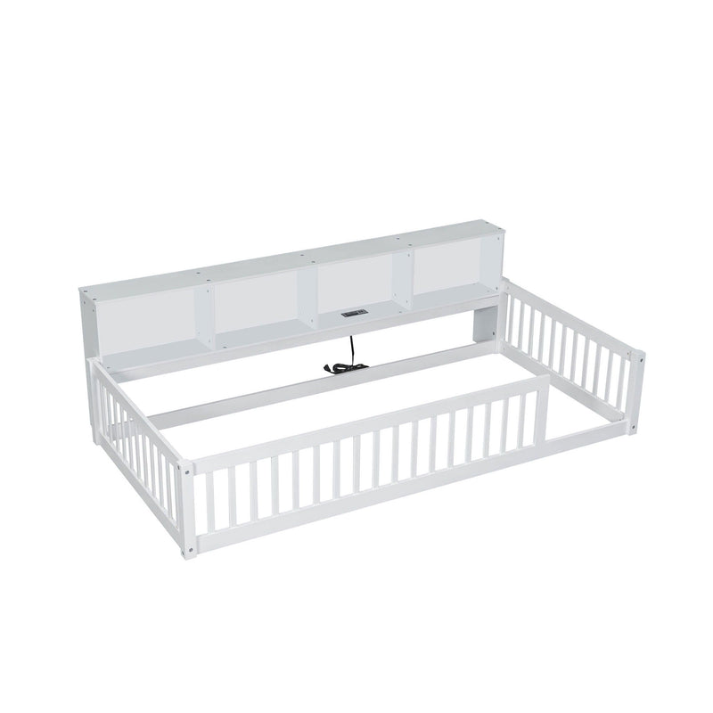 Floor Bed With Storage Cabinets And USB Ports by HouseOfZazla