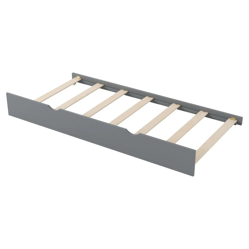Platform Bed With Trundle, Shelves, And Storage Headboard by HouseOfZazla