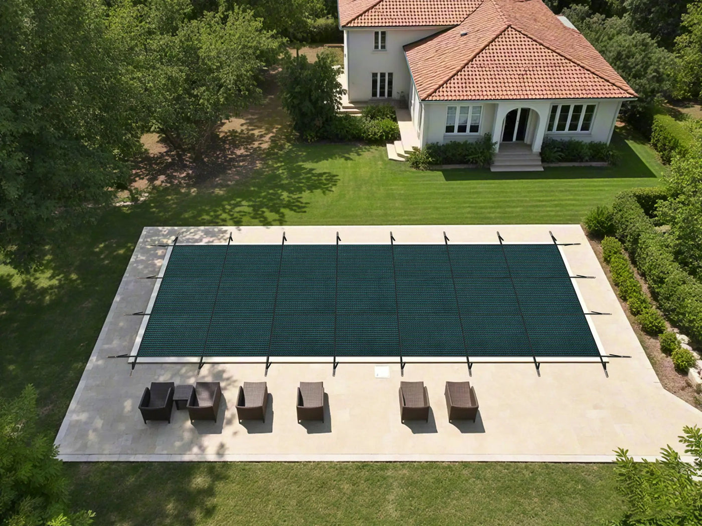 Swimming Pool Safety Cover, Fits 16x32ft Rectangular Pools by HouseOfZazla