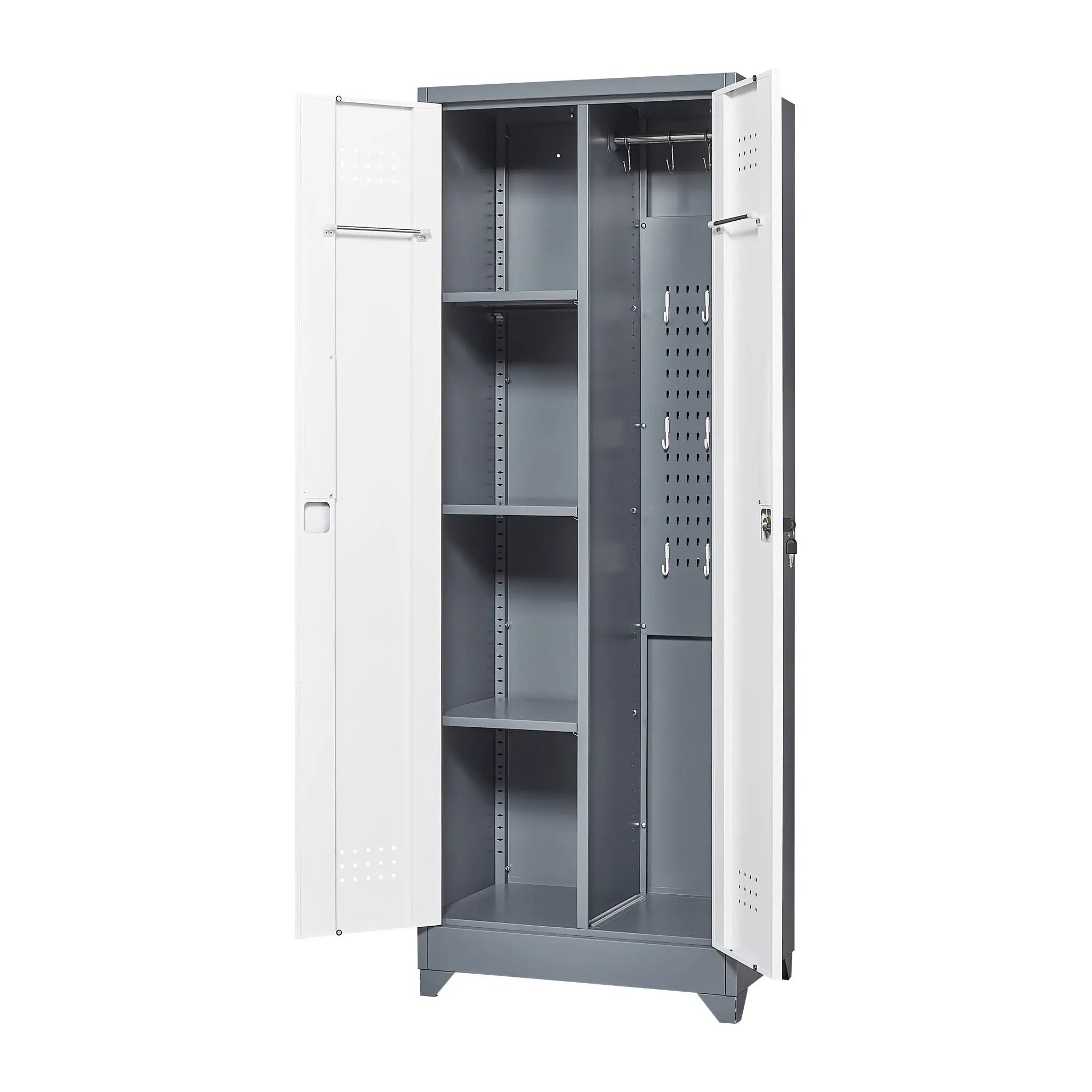 Lockers With Locking Doors, Adjustable Shelves, High Broom Tool Storage Cabinet by HouseOfZazla