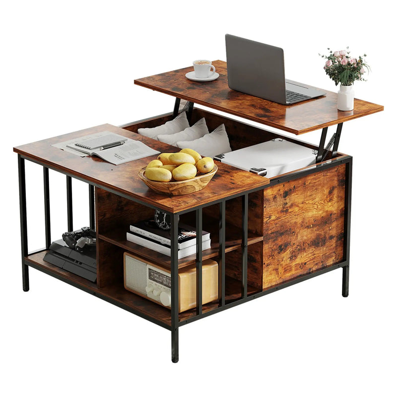 Lift Top Coffee Table With Storage Adjustable Height - Black by Unique Piece Furniture
