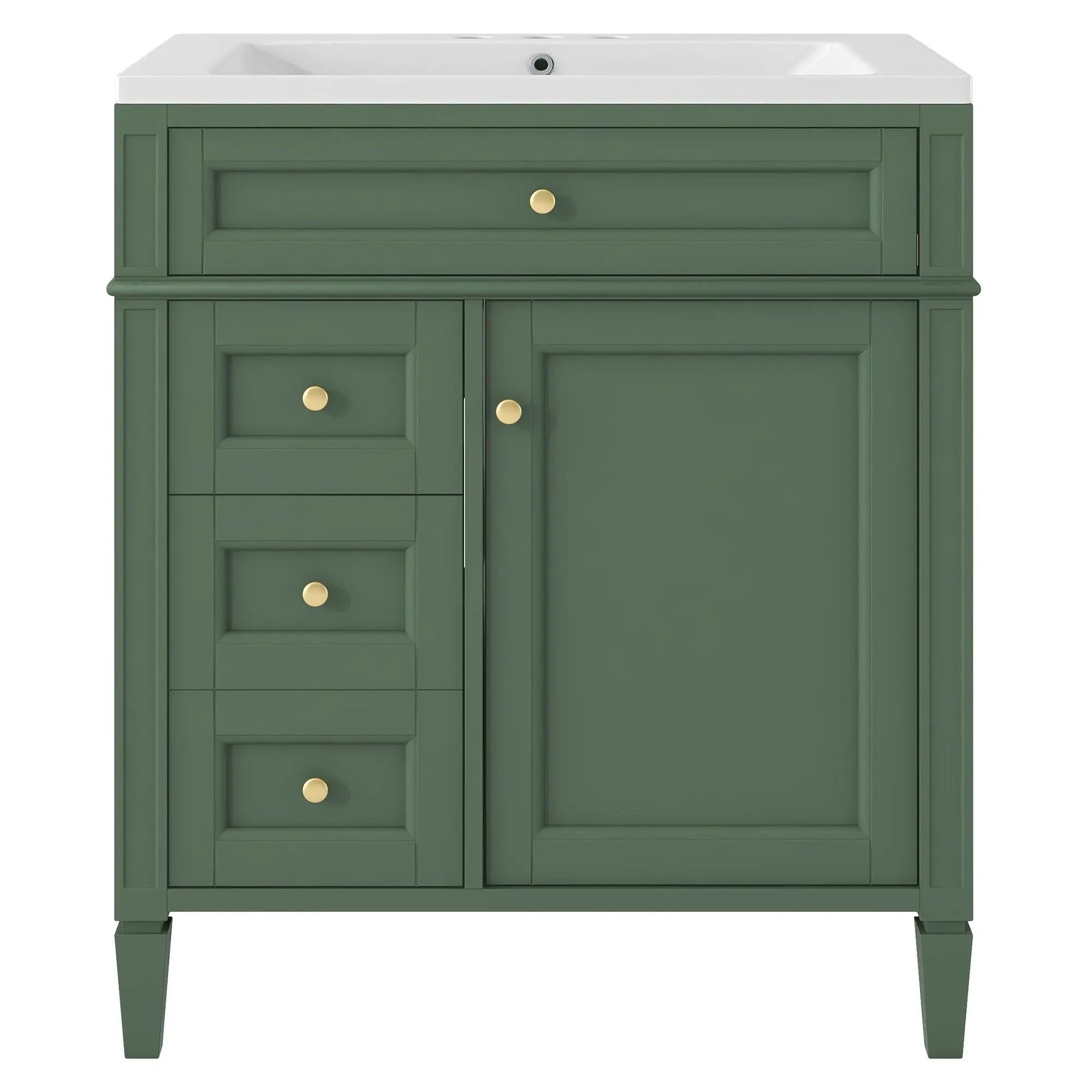 Bathroom Vanity With Medicine Cabinet, Royal Mirror Cabinet, Modern Bathroom Storage Cabinet With 2 Soft Closing Doors And 4 Drawers by HouseOfZazla