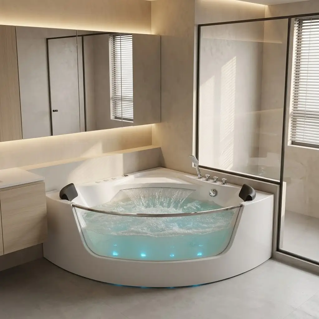 59" Corner Whirlpool Bathtub for 2-Person by HouseOfZazla