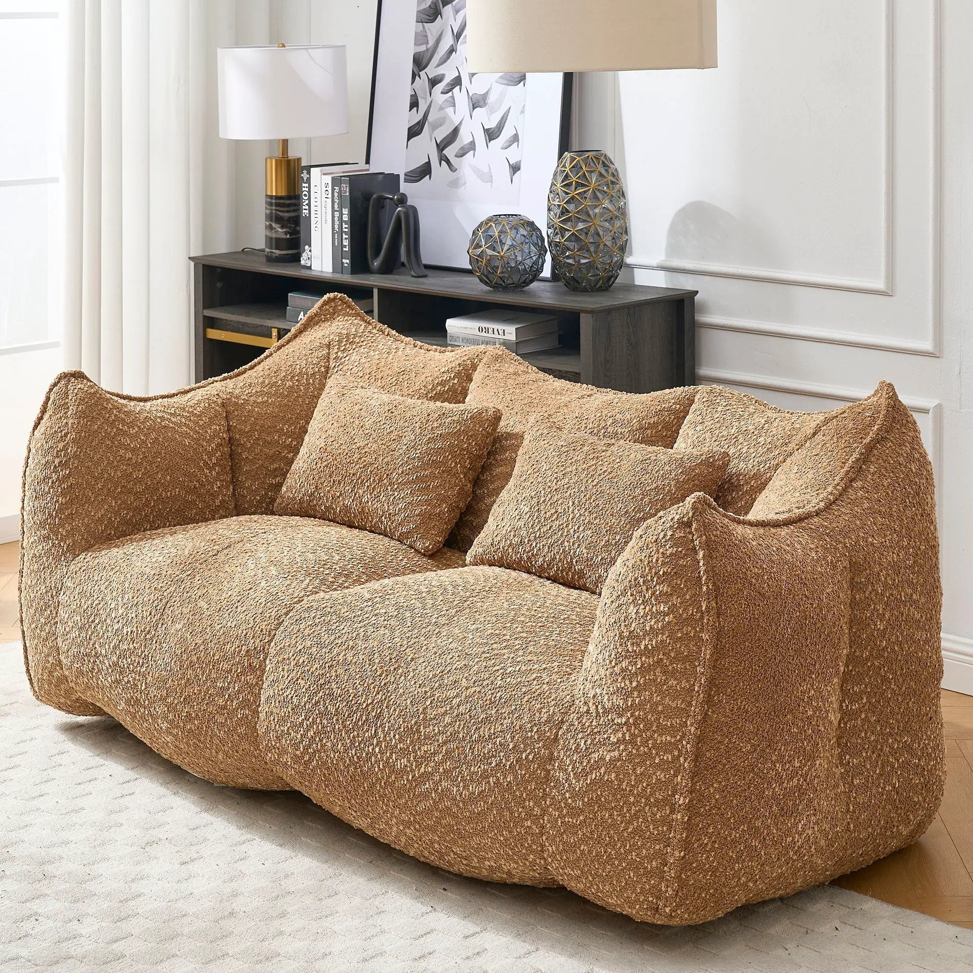 Comfortable Dual Beanbag Chair With High Resilience Foam Core For 2 People by HouseOfZazla