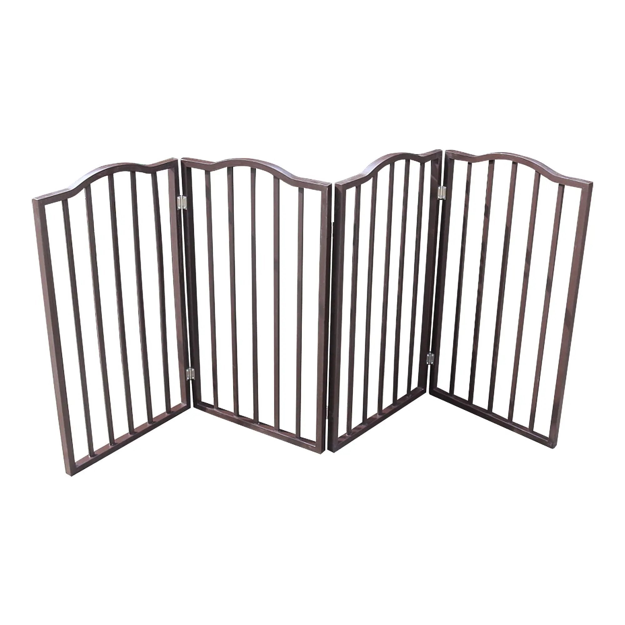 Pet Gate Dog Gate For Doorways, Stairs Or House Freestanding Folding - Dark Brown by HouseOfZazla