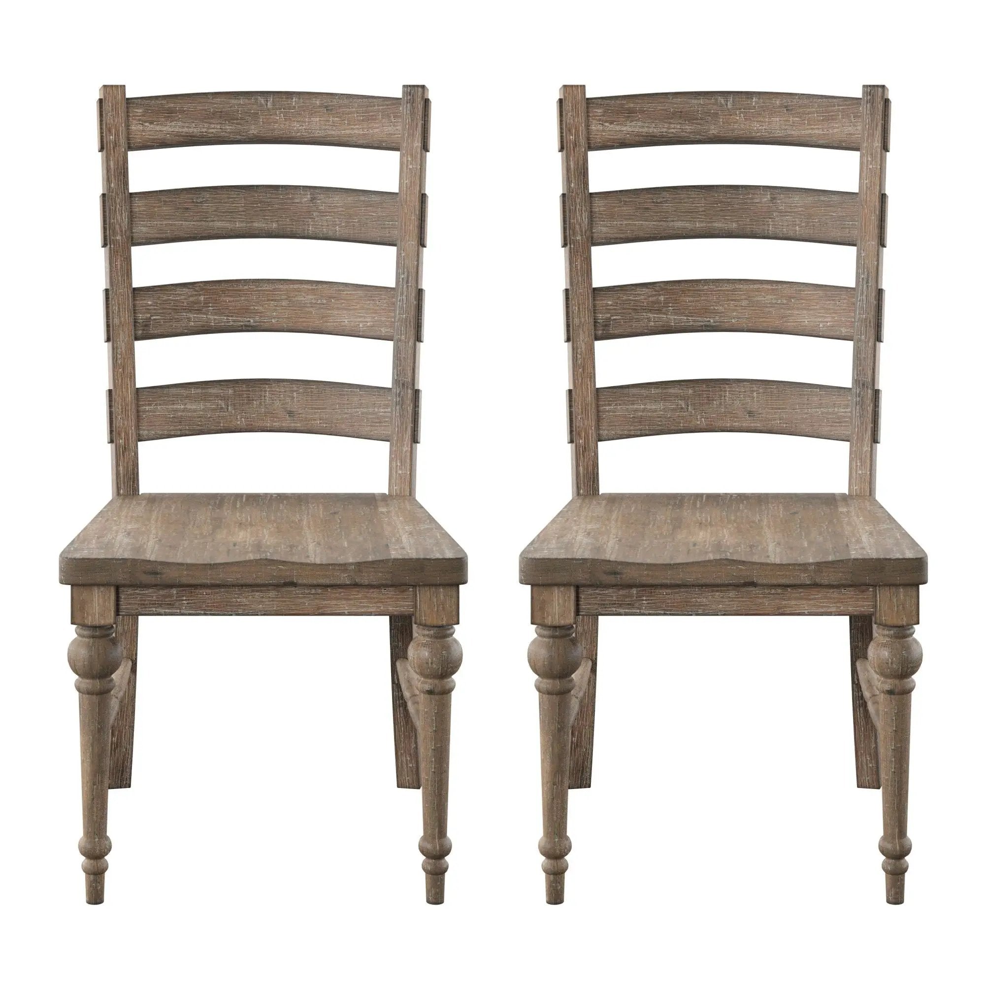 Ladderback Dining Chairs, (Set of 2) - Taupe by Unique Piece Furniture