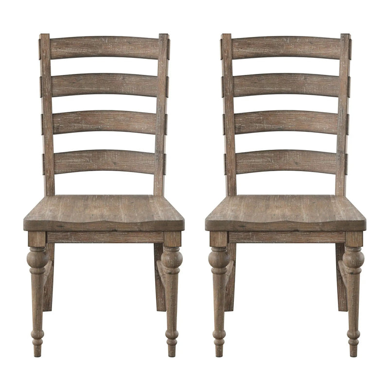 Ladderback Dining Chairs, (Set of 2) - Taupe by Unique Piece Furniture
