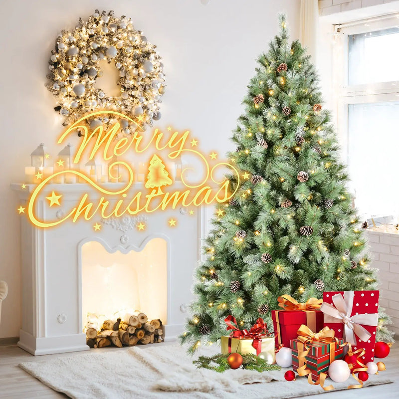 9FT Christmas Tree with 700 Warm Lights by HouseOfZazla
