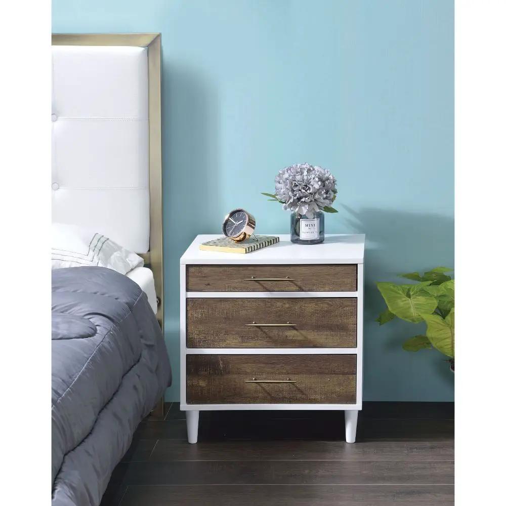 Lurel - Accent Table - White & Weathered Oak by Unique Piece Furniture