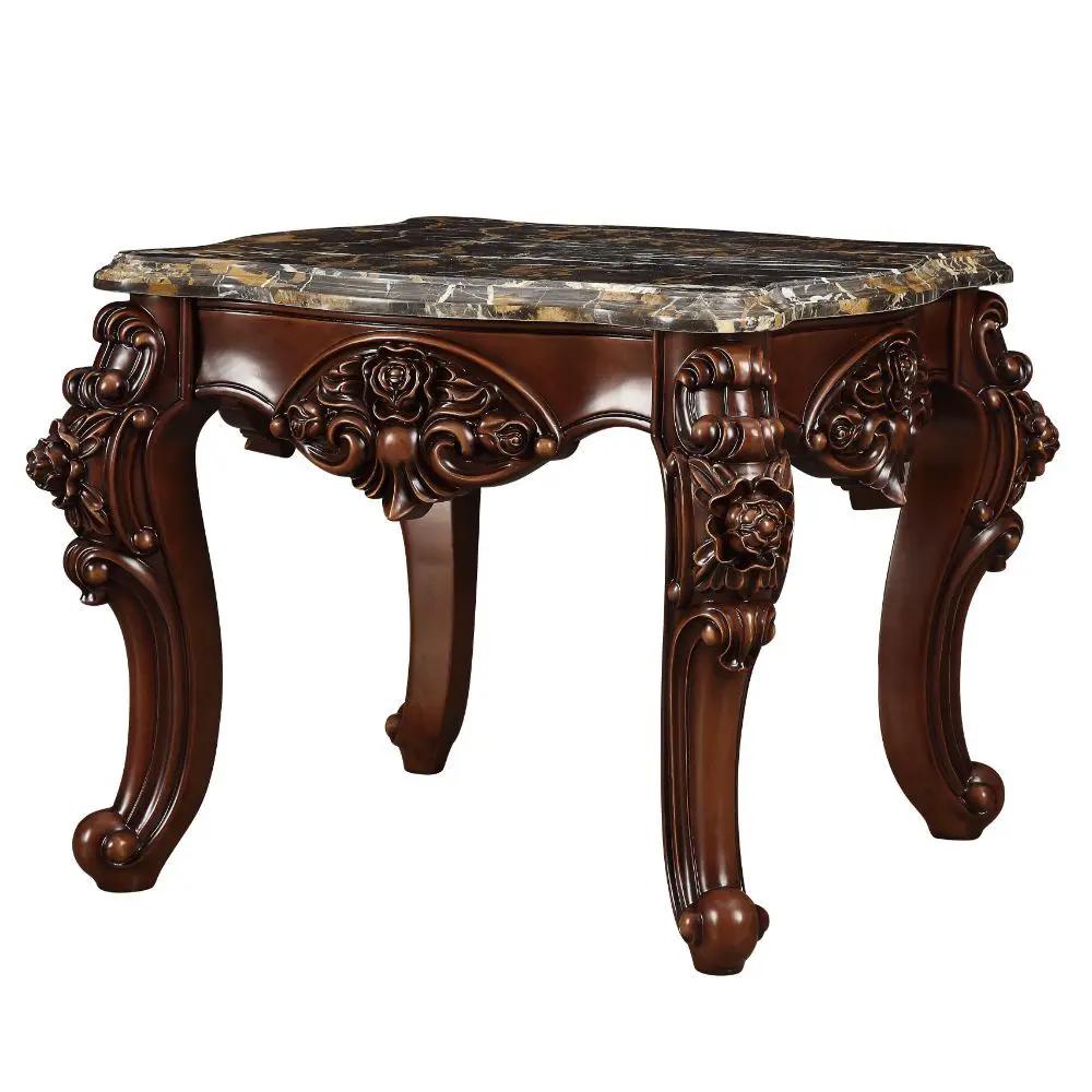Forsythia - End Table - Marble Top & Walnut by Unique Piece Furniture