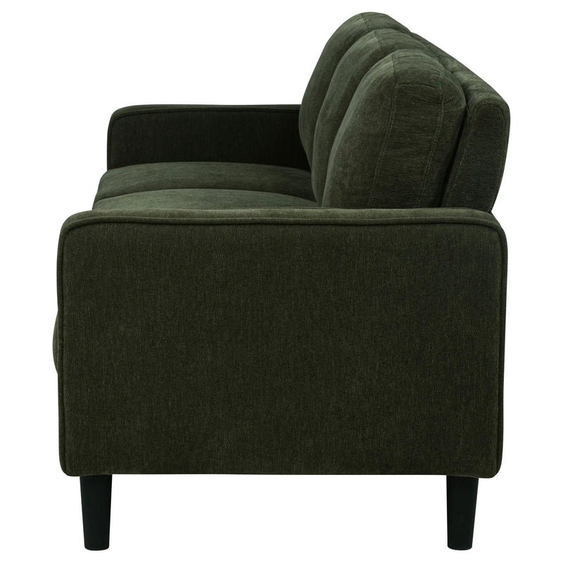 Ruth 77-inch Fabric Upholstered Track Arm Sofa Matcha Green by Unique Piece Furniture
