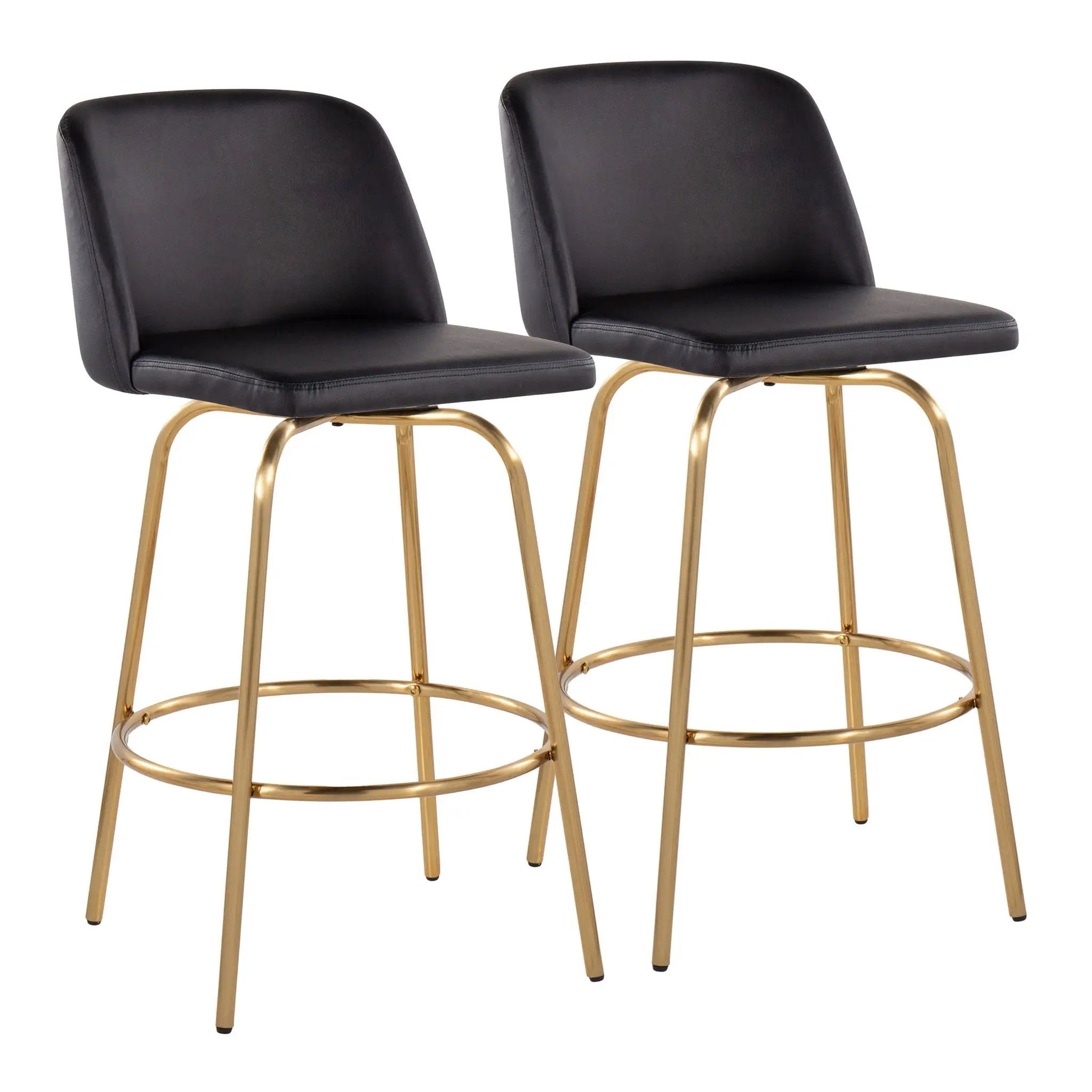 Toriano - Contemporary, Fixed Height Counter Stool With Swivel With Round Footrest (Set of 2) by Unique Piece Furniture