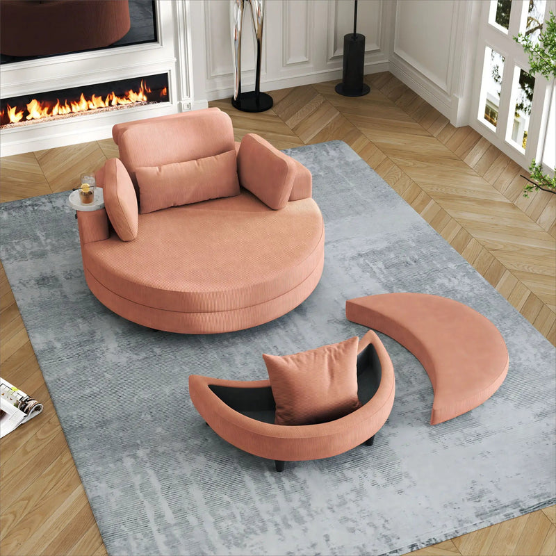 Sofa With Two Throw Pillows And A Waist Pillow With An Extra Tray For Comfortable Seating In Small Apartment Bedrooms by HouseOfZazla