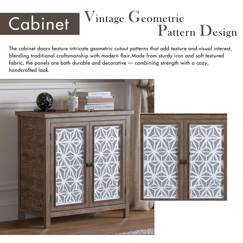 Storage Cabinet, Organizer - Brown Antique White by Unique Piece Furniture
