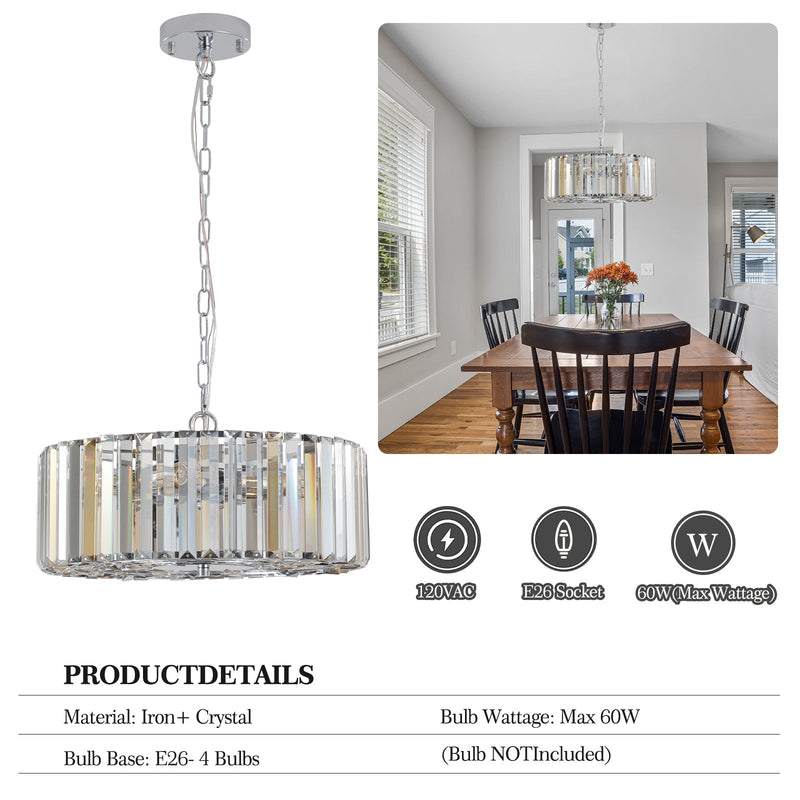 17' Chrome Crystal Pendant Chandelier by HouseOfZazla