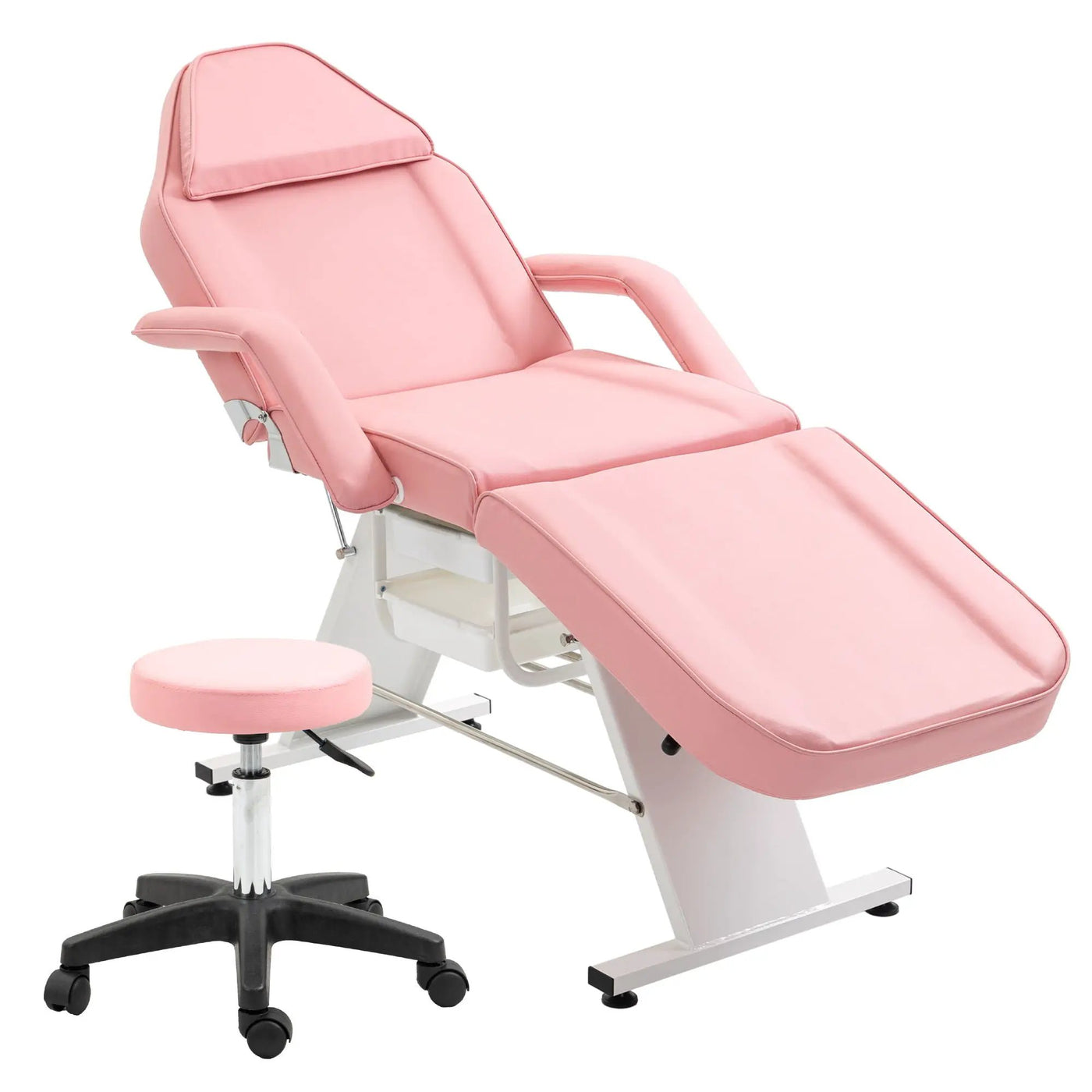 Massage Salon Tattoo Chair With Two Trays Esthetician Bed With Hydraulic Stool, Multi-Purpose 3-Section Facial Bed Table, Adjustable Beauty Barber Spa Beauty Equipment by HouseOfZazla