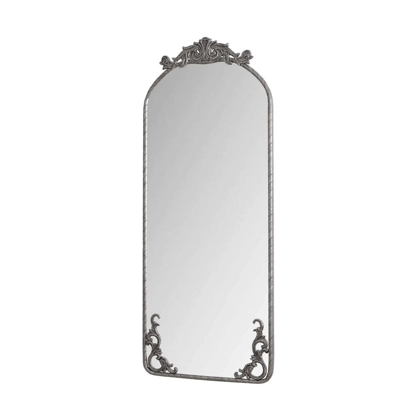Full Body Arched Mirror With Vintage Carved Applique by Unique Piece Furniture