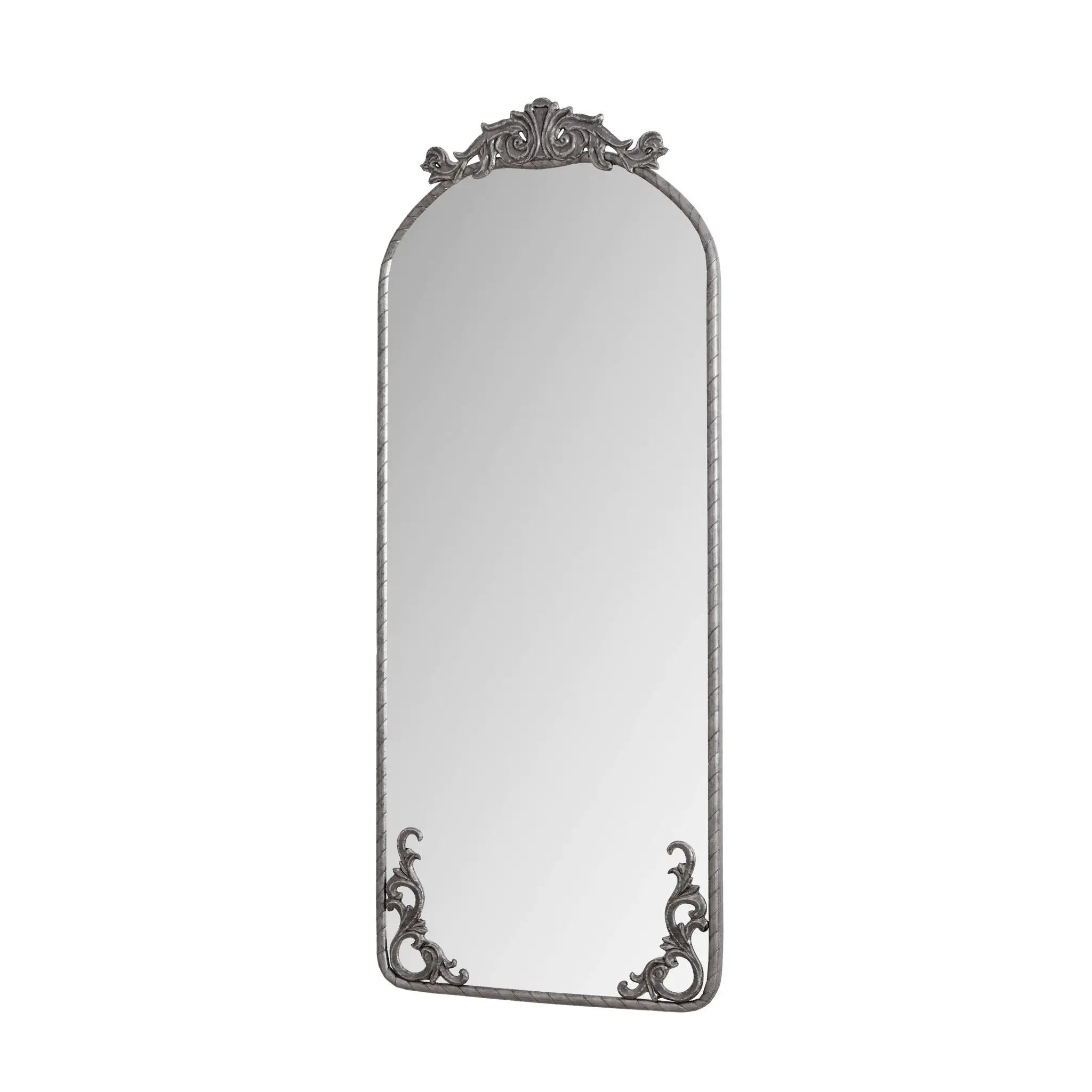 Full Body Arched Mirror With Vintage Carved Applique by Unique Piece Furniture