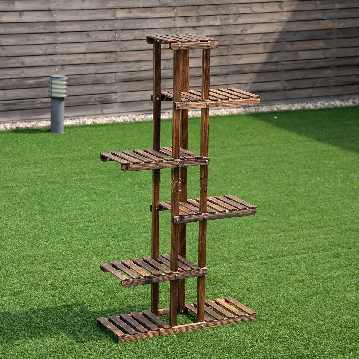 6 Tier Garden Wooden Shelf Storage Plant Rack Stand by DirectDeals
