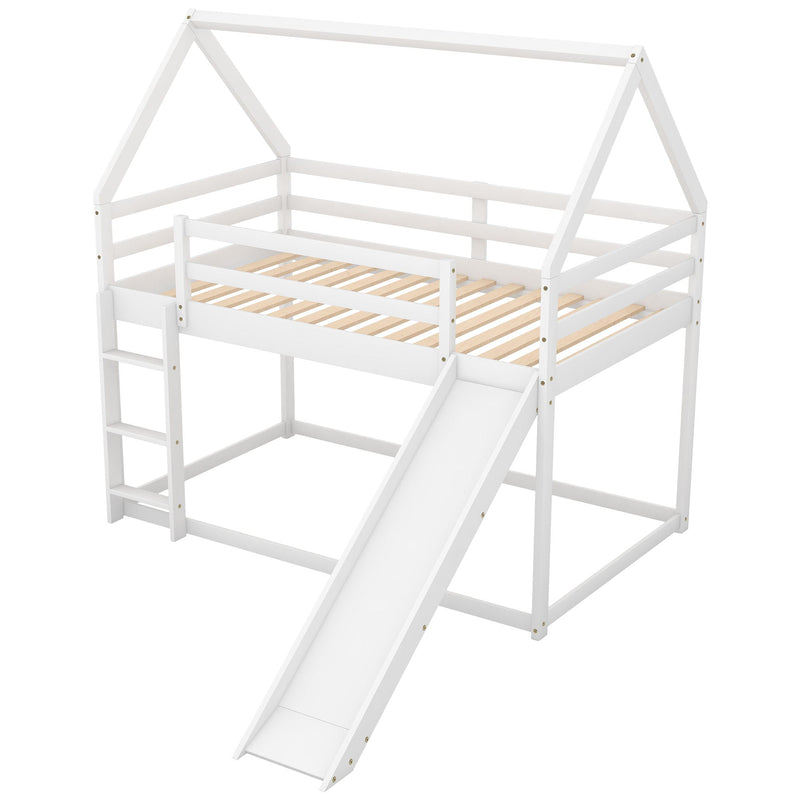 House Shape Bunk Bed With Slide And Ladder by Unique Piece Furniture