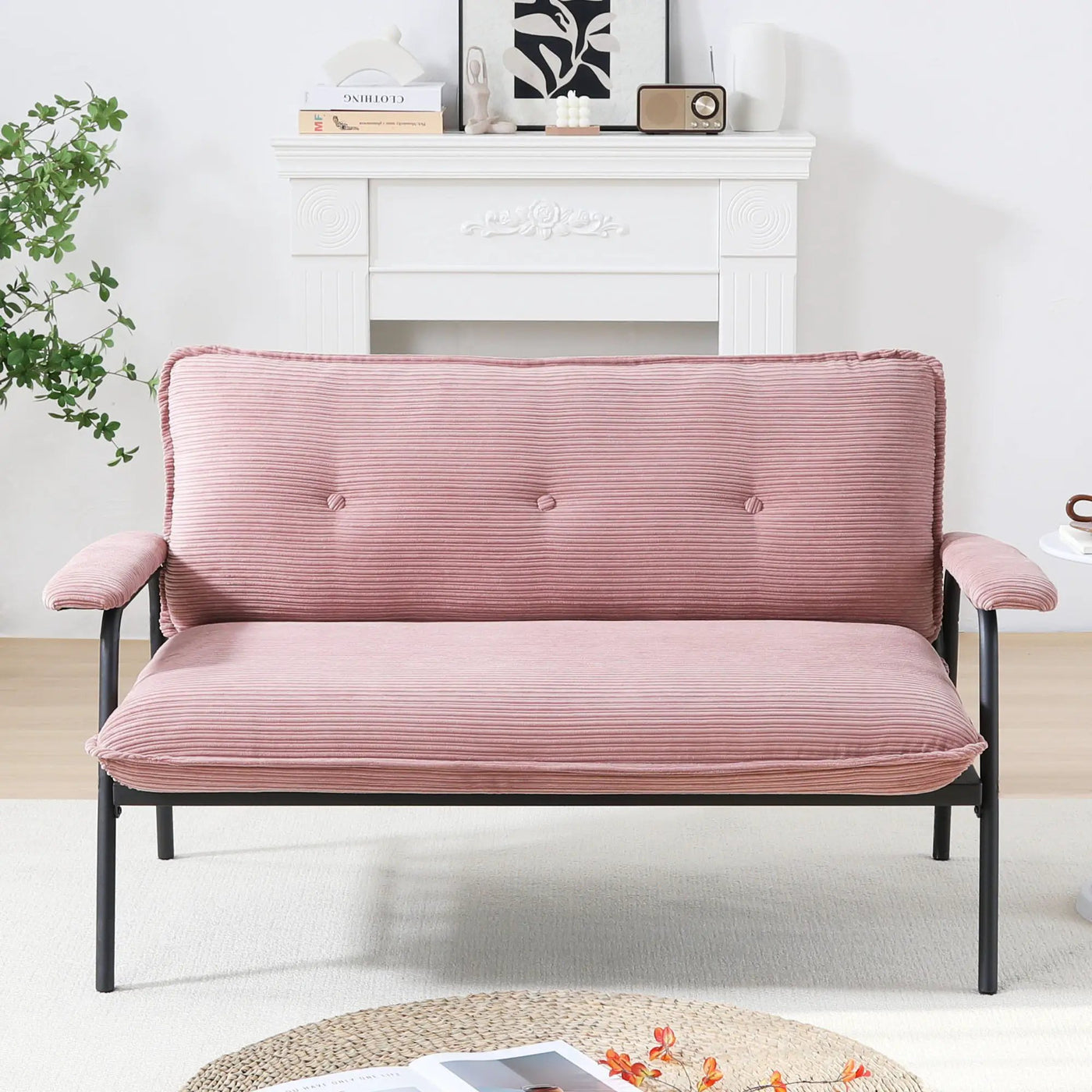 Modern Metal Frame Sofa With Sponge Filling For Compact Spaces And Versatile Use by HouseOfZazla