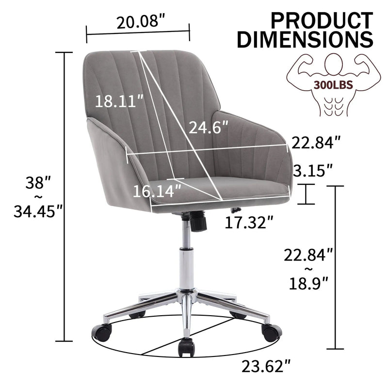 Adjustable Ergonomic Office Chair, Swivel Backrest Seat by HouseOfZazla